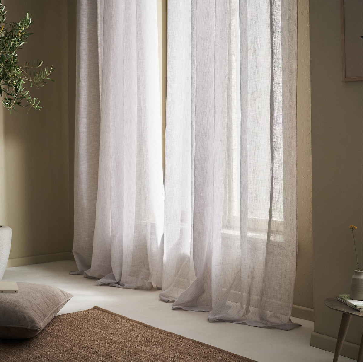 Combe Cloud Grey 502 Curtain with Studs
