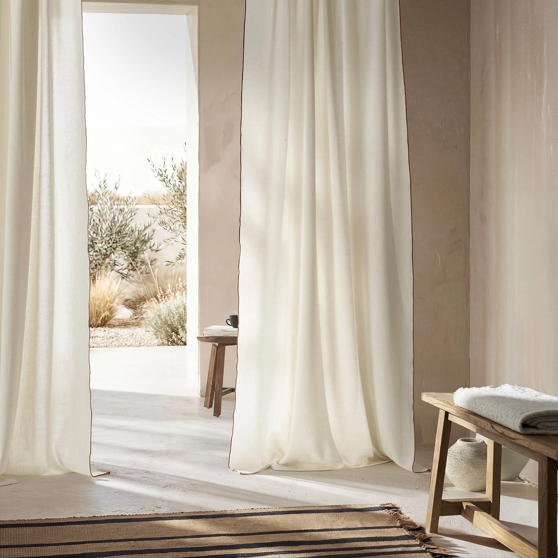 Curtain with shirring 140x280cm Nedda Brown 614