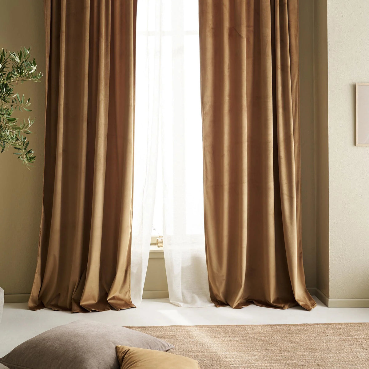 Κουρτίνα με σιρίτι 140x280cm Winter Gold Brown 711/03