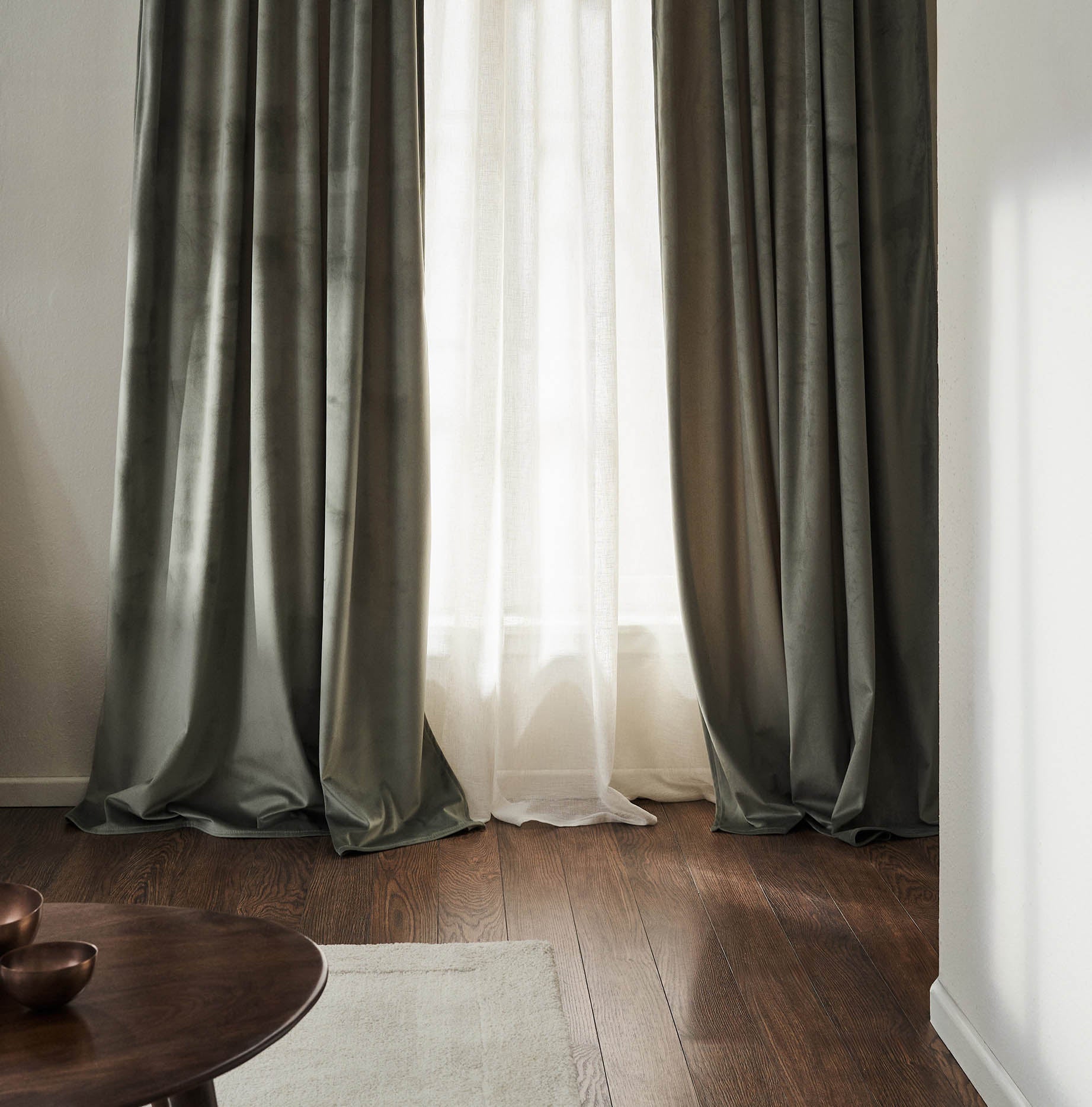 Curtain with slats 140x280cm Winter Shadow Green 711/07