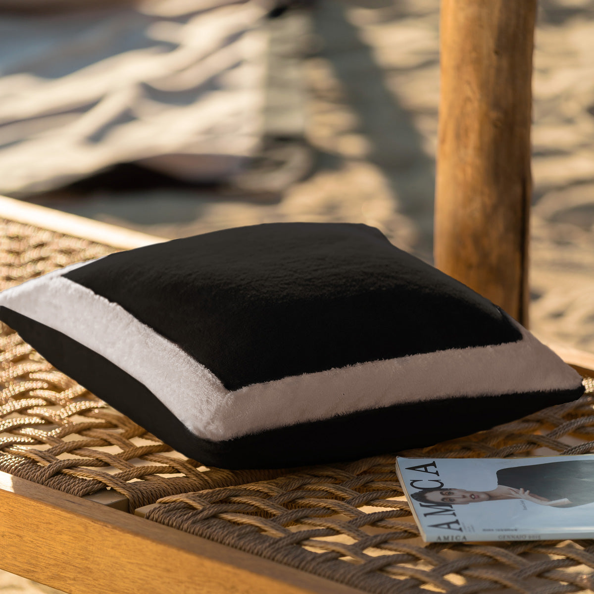 Μαξιλαροθήκη 43x43cm Black Coal / Sand 519/ 14