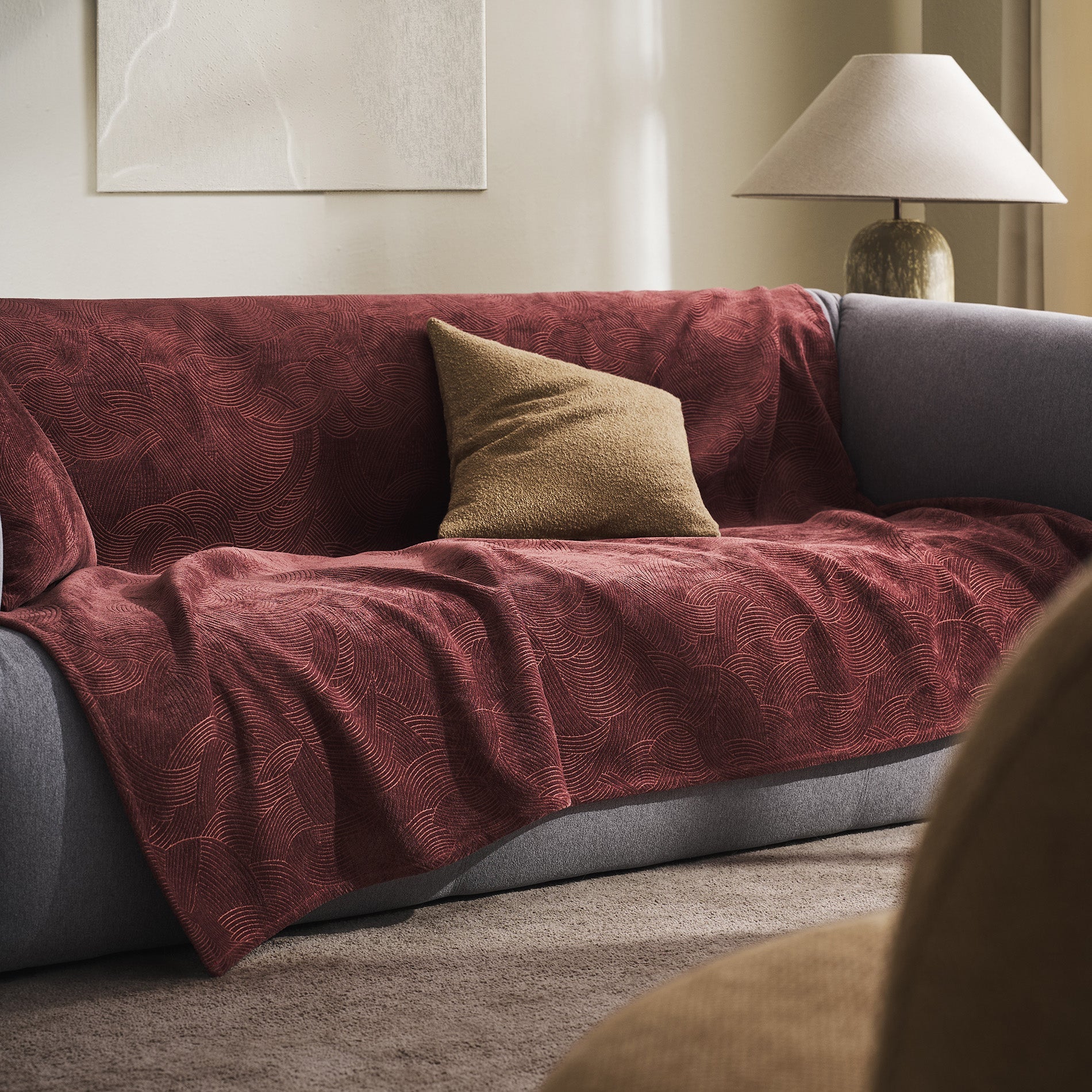 Nimbus Red Leather Throw 447/31