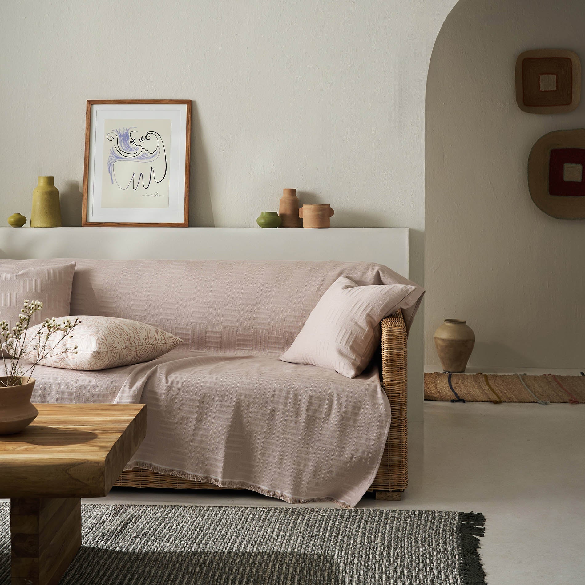 sofa throw Calyra Warm Beige 654/21
