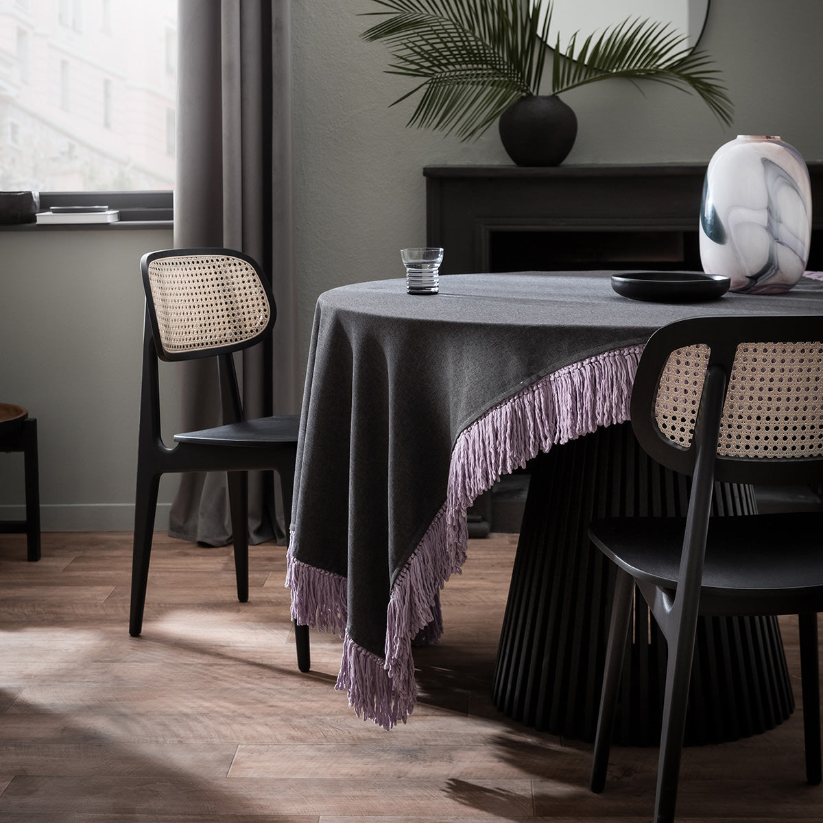 Τραπεζομάντηλο 165x165cm Cersei Carbon Black 453/ 14