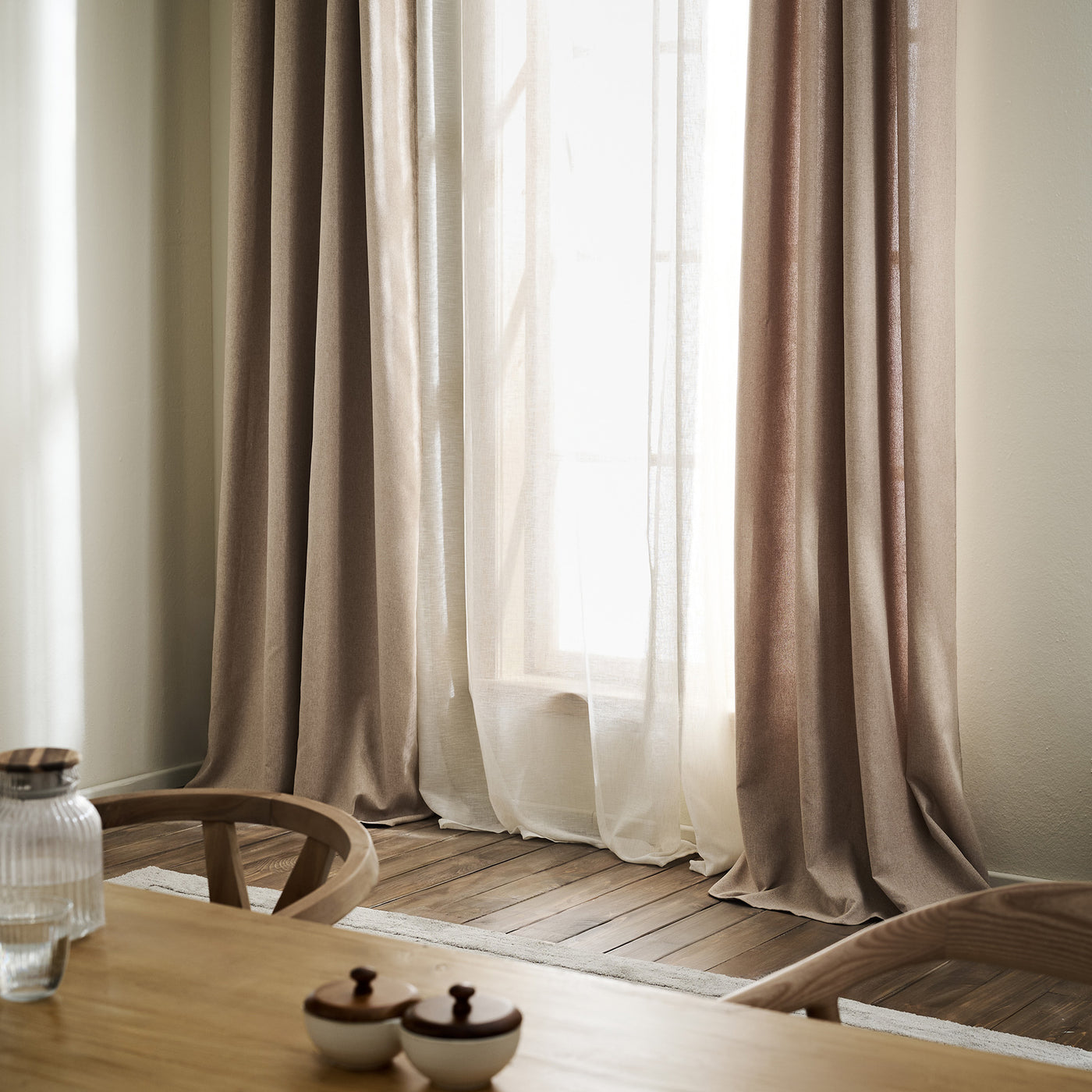 Κουρτίνα με τρουκς 140x280cm Isolde Soft Beige 460/06