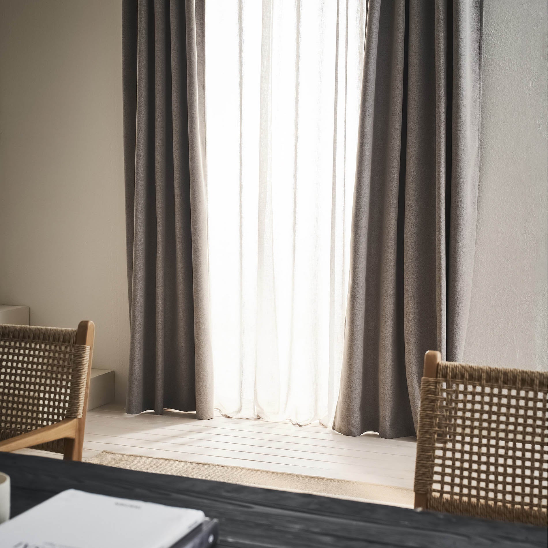 Blackout curtain with ribbon 155x280cm Nap Elephant Gray 129