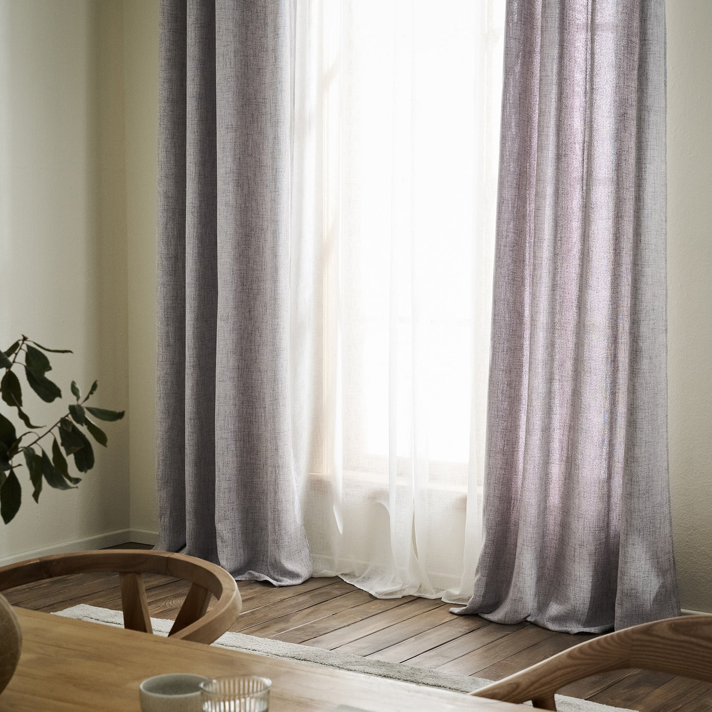 Κουρτίνα με τρουκς 140x280cm  Magna Grey 495