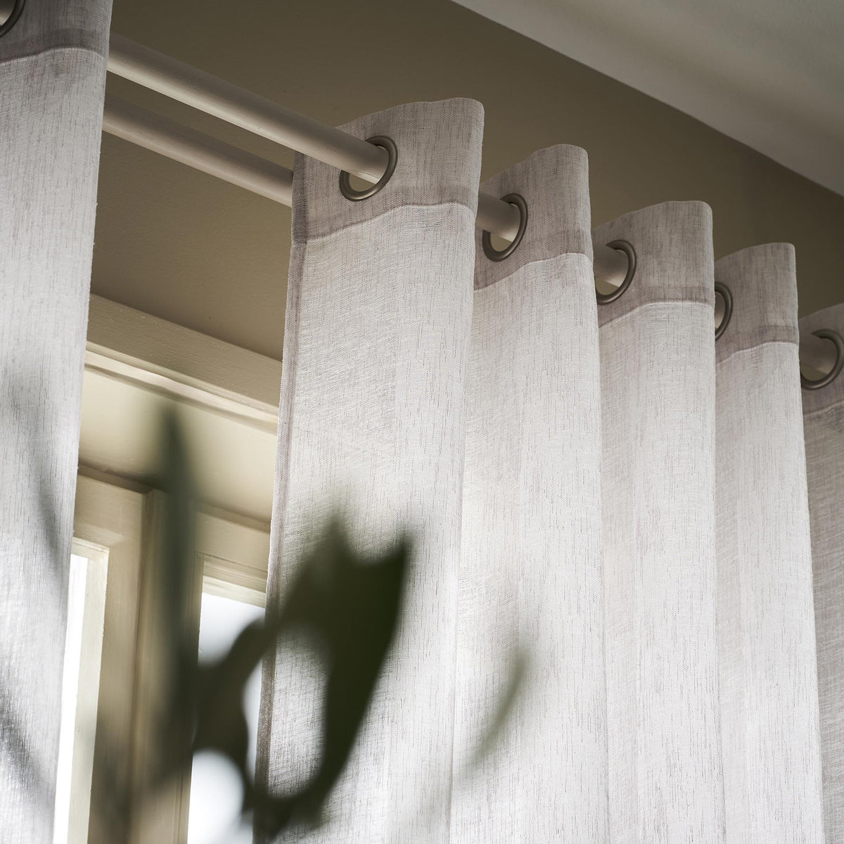 Combe Cloud Grey 502 Curtain with Studs