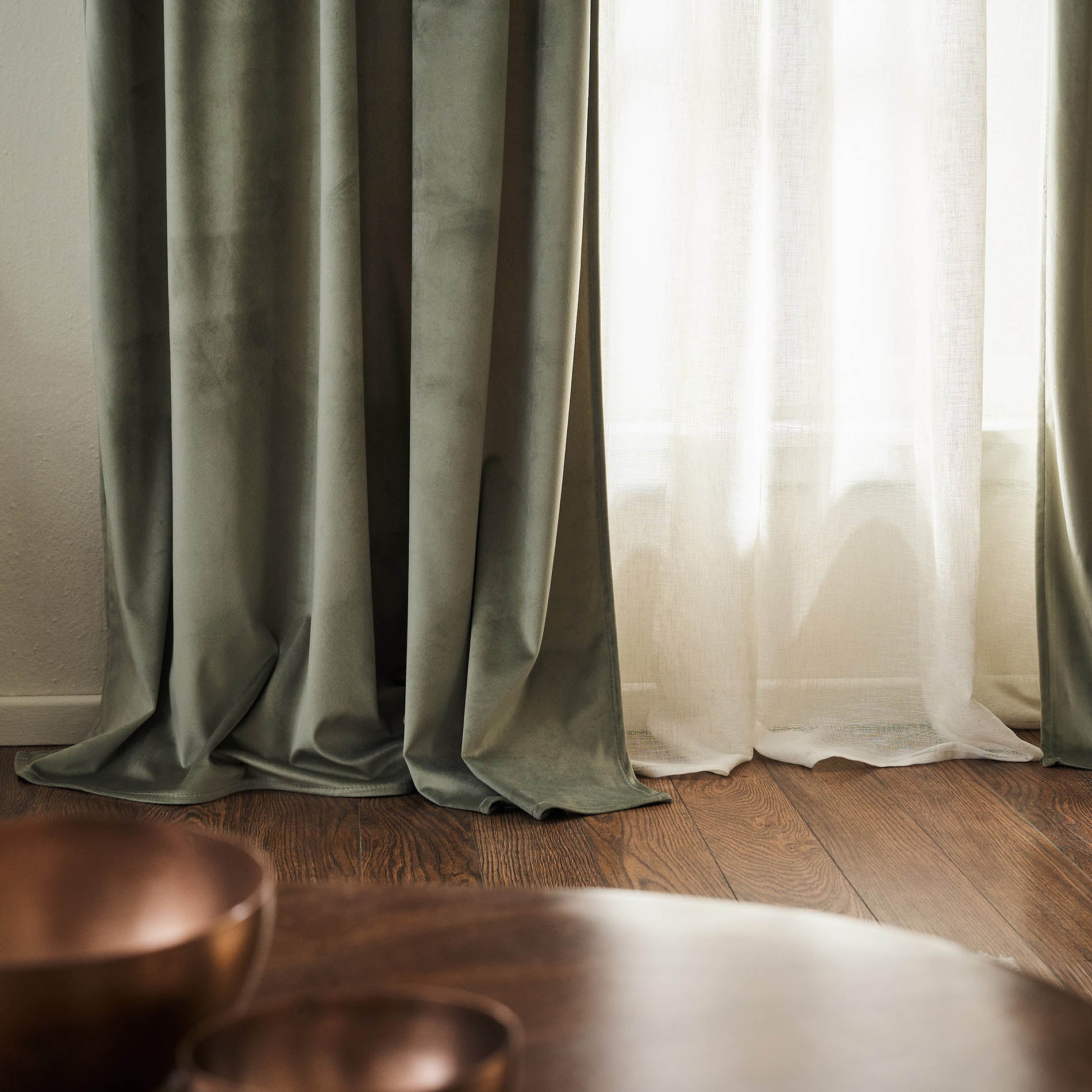 Curtain with slats 140x280cm Winter Shadow Green 711/07