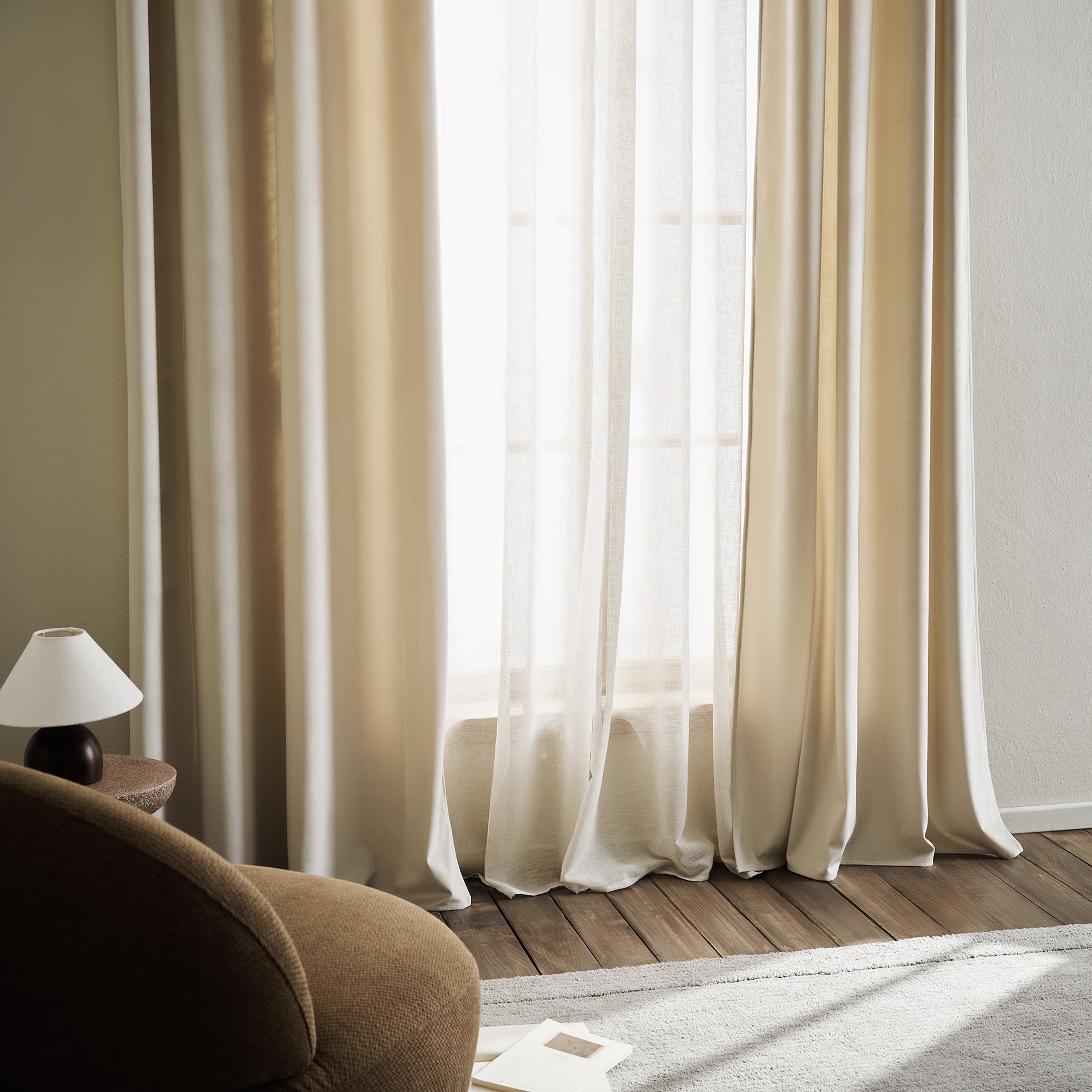 Curtain with slats 140x280cm Winter Moon ecru 711/05