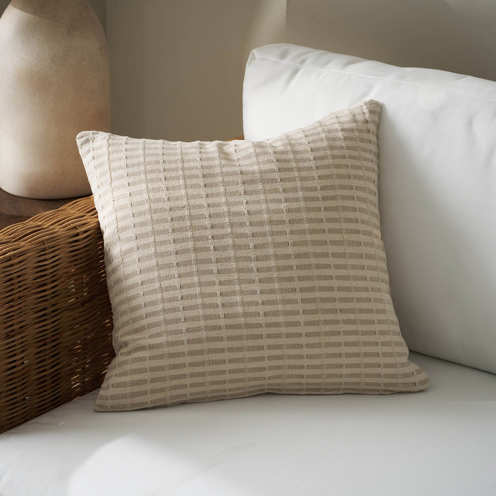 Μαξιλαροθήκη 43x43cm Elysia Hemp Beige 531/06