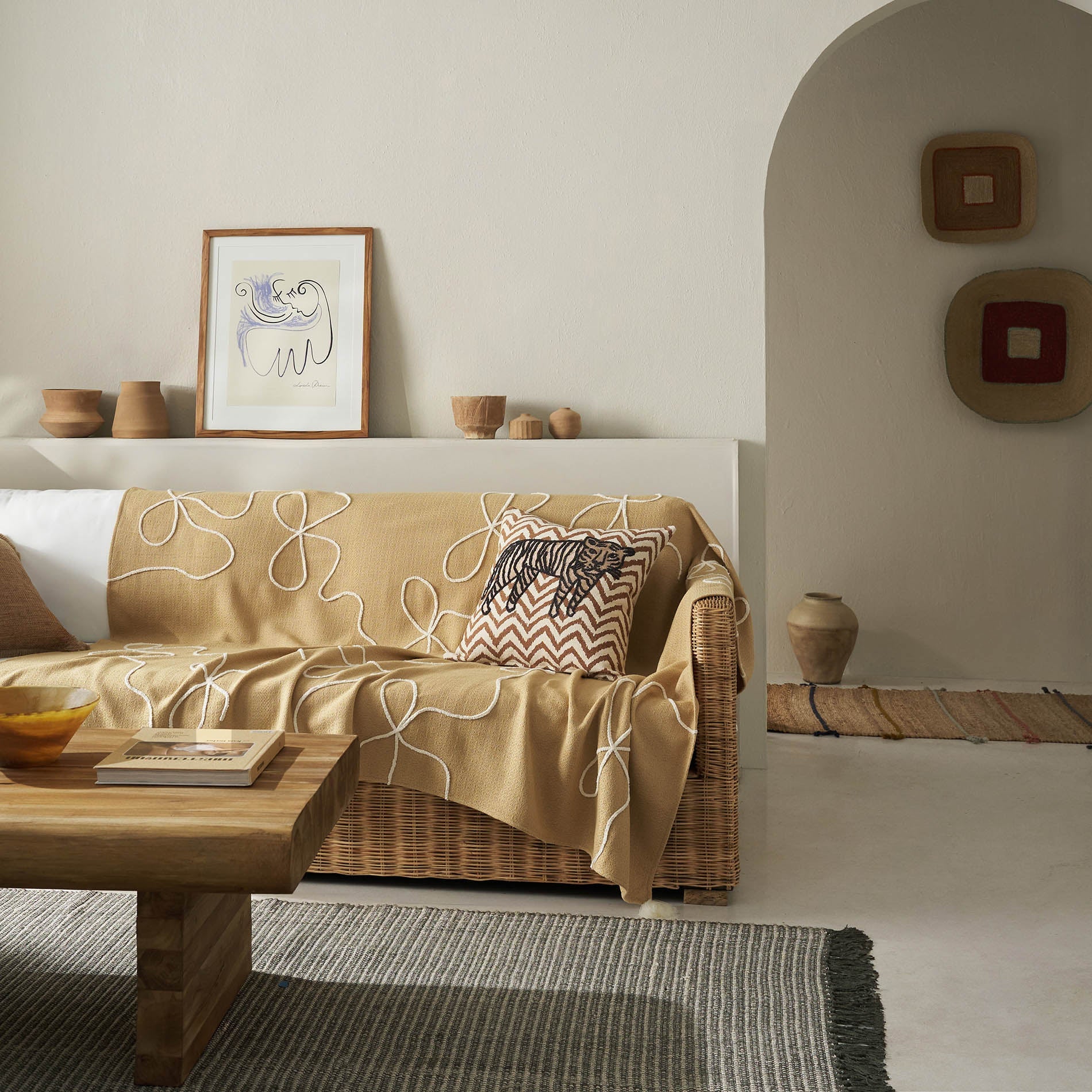 sofa throw decoration 140x180cm Elowen Warm Beige 505