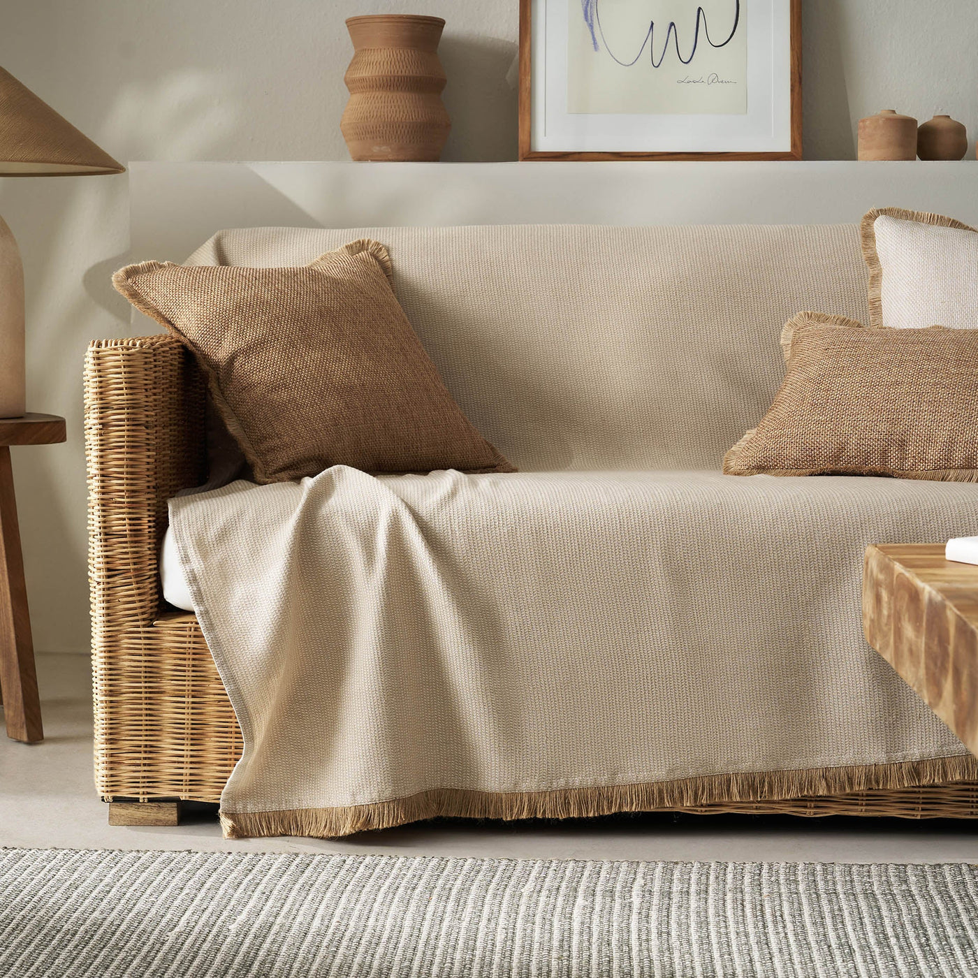 sofa throw Odessa Hemp Beige 533/06