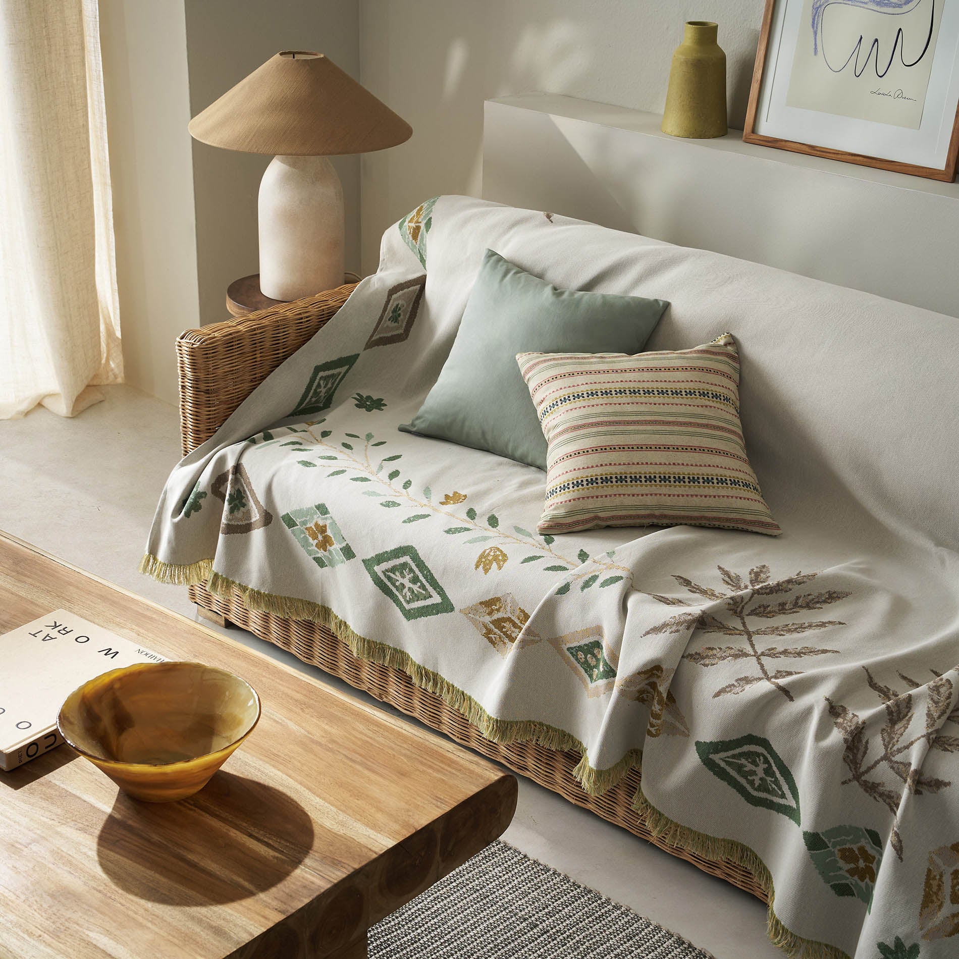 Ριχτάρι διακόσμησης 180x210cm Ishara Garden Green 573/07