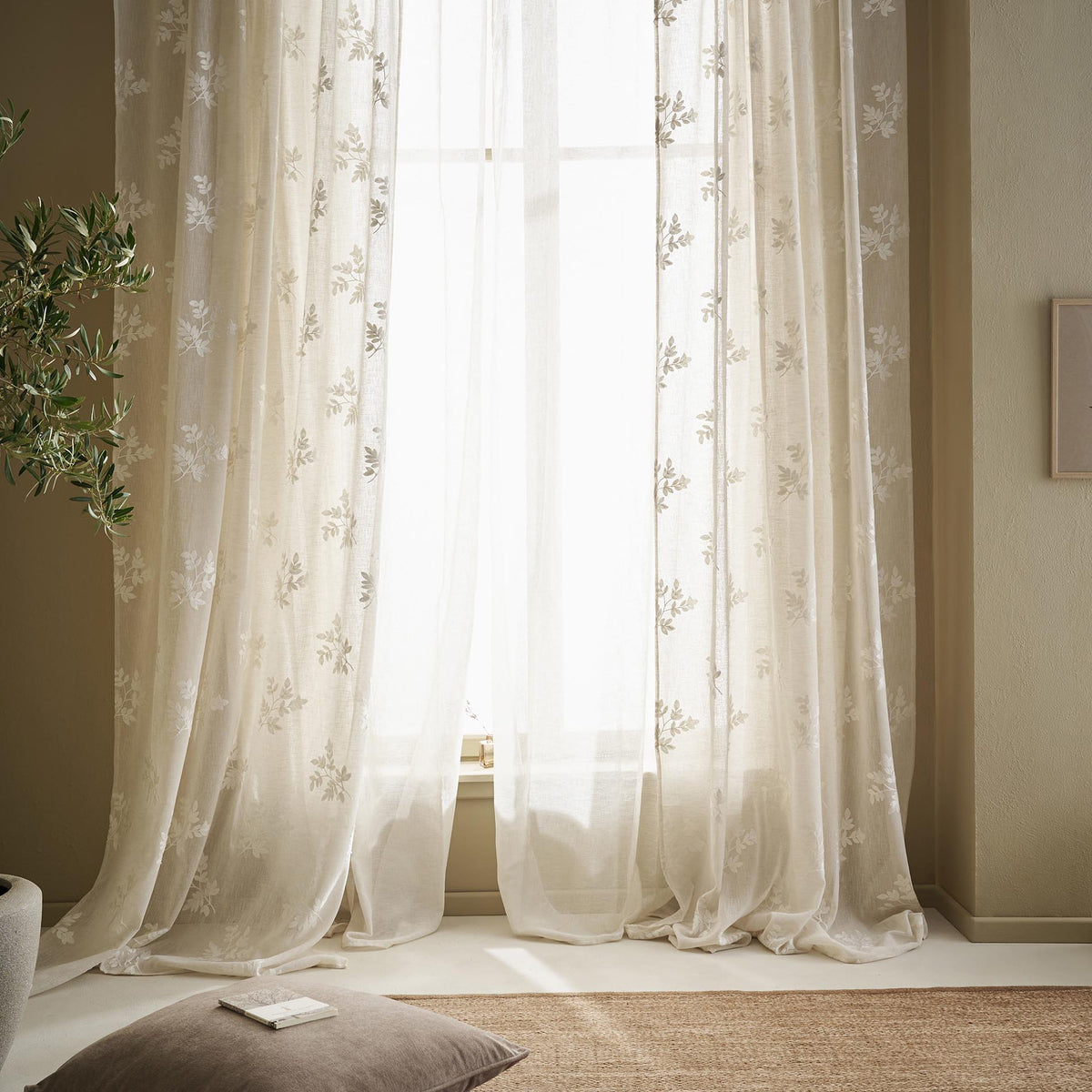 Κουρτίνα με σιρίτι 140x295cm Leaf Beige 532/06