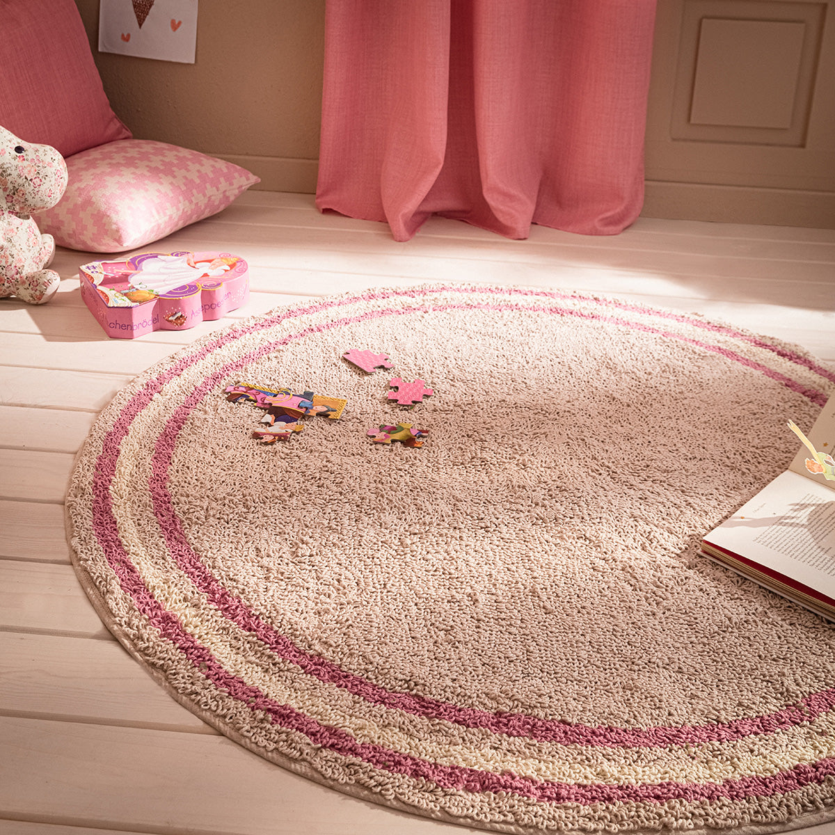 Carpet 120cm round Blissful Beige/Apple Pink 152/ 17